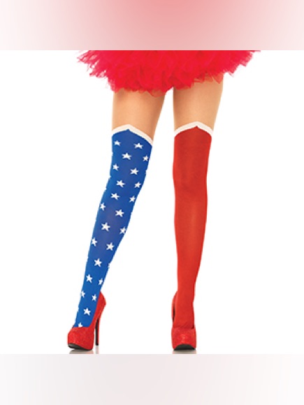 Leg Avenue. Hero Opaque Tights With Sheer Tighh. Collants Hero Opaques Zs-S-M.